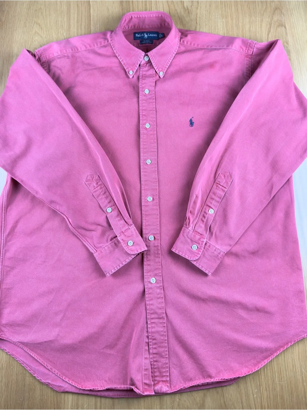 Ralph Lauren Blake 100% Cotton Long Sleeve Button Down - Pink/Rosewood - Men's L